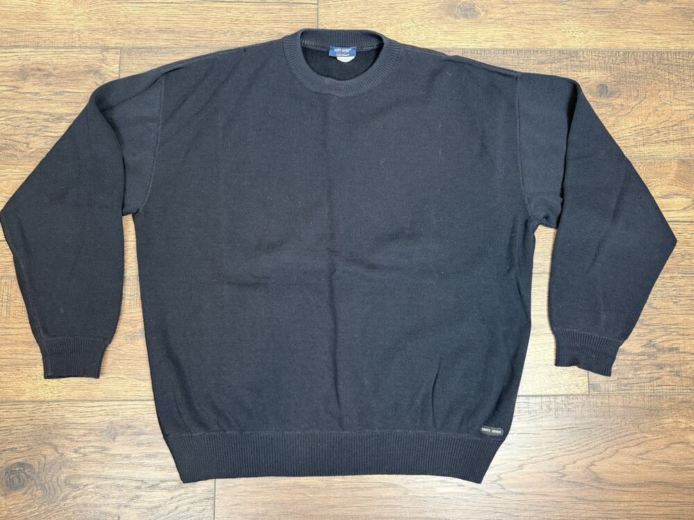 Saint James L'Atelier Navy Blue Wool Crewneck Sweater Jumper Made in France XL